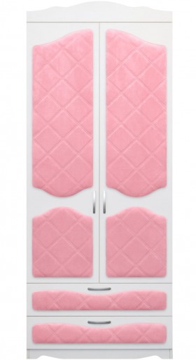 Шкаф 2-х створчатый с ящиками серии Иллюзия 36 Светло-розовый в Якутске - yakutsk.katalogmebeli.com | фото