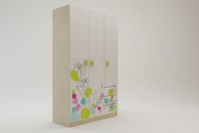 Шкаф 3-х створчатый с ящиками Флёр (Белый/корпус Клен) в Якутске - yakutsk.katalogmebeli.com | фото