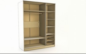 Шкаф 3-х створчатый с ящиками Флёр (Белый/корпус Выбеленное дерево) в Якутске - yakutsk.katalogmebeli.com | фото 2