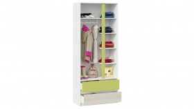 Шкаф для одежды комбинированный «Сканди» Дуб Гарден/Белый/Зеленый в Якутске - yakutsk.katalogmebeli.com | фото 4