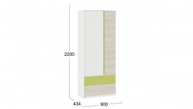 Шкаф для одежды комбинированный «Сканди» Дуб Гарден/Белый/Зеленый в Якутске - yakutsk.katalogmebeli.com | фото 5