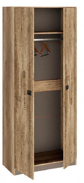 Шкаф для одежды «Пилигрим» (Дуб Каньон светлый, Фон серый) в Якутске - yakutsk.katalogmebeli.com | фото 2