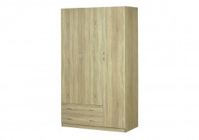 Шкаф для платья и белья 3-х дверный без зеркала Дуб Сонома в Якутске - yakutsk.katalogmebeli.com | фото