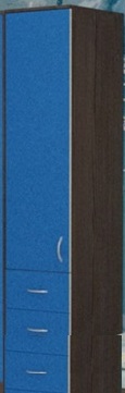 Шкаф-пенал №2 (закрытый) Бодего темный/Голубой в Якутске - yakutsk.katalogmebeli.com | фото