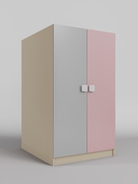 Шкаф под кровать второго яруса Грэйси (Розовый/Серый/корпус Клен) в Якутске - yakutsk.katalogmebeli.com | фото
