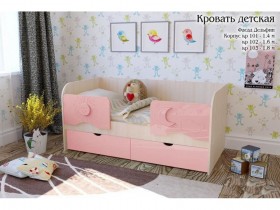 Соня Кровать детская 2 ящика 1.6 Розовый глянец в Якутске - yakutsk.katalogmebeli.com | фото