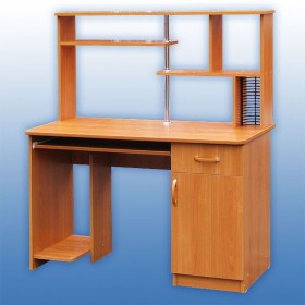 Компьютерный стол 1 с надстройкой (Венге/Дуб выбеленный) в Якутске - yakutsk.katalogmebeli.com | фото 3