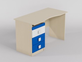 Стол (столешница с выемкой) Скай люкс (Синий/Белый/корпус Клен) в Якутске - yakutsk.katalogmebeli.com | фото