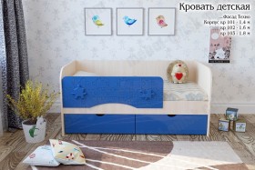Техно Кровать детская 2 ящика 1.8 Синий глянец в Якутске - yakutsk.katalogmebeli.com | фото
